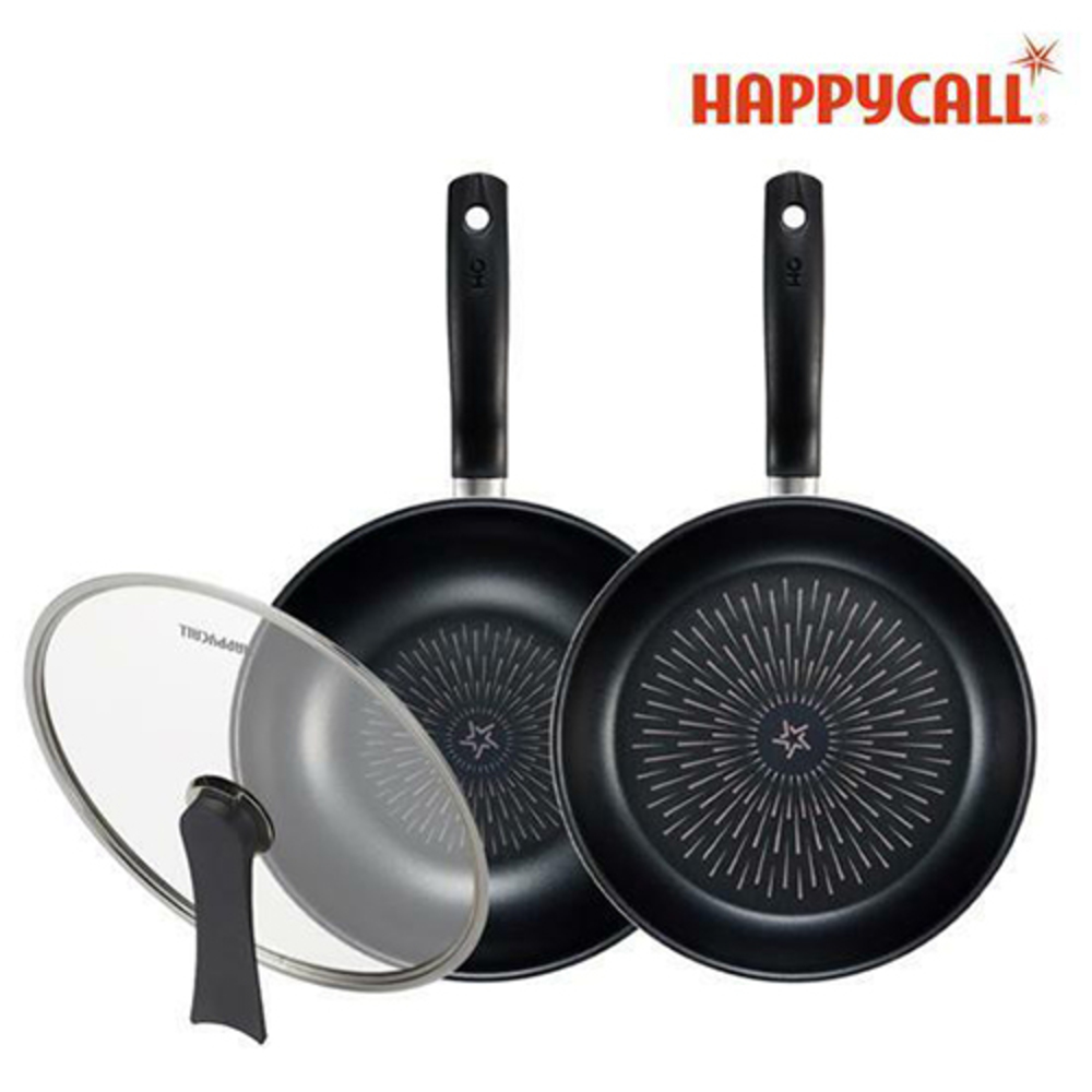 해피콜 스텔라 IH 프라이팬 3종 세트(후리이팬+궁중팬+유리뚜껑 28cm)
