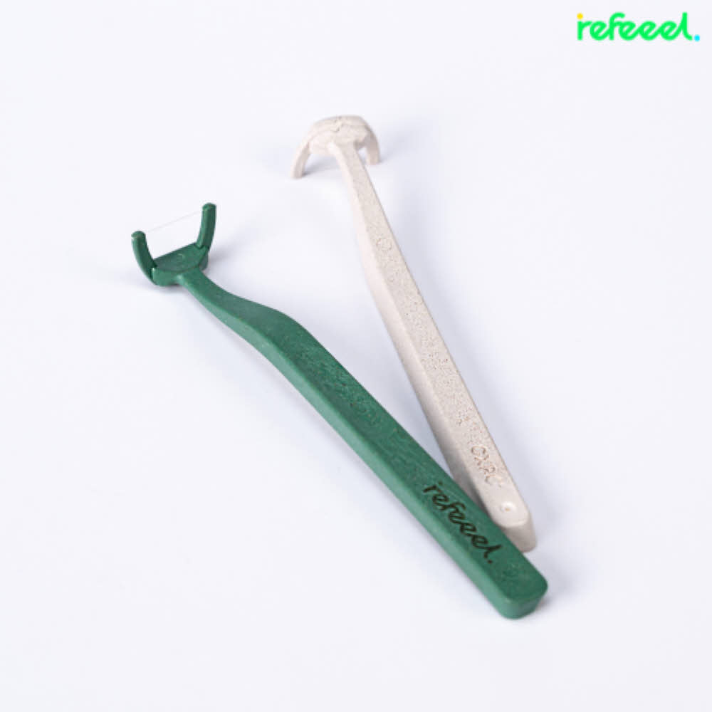 어금니까지 쏙쏙 칫솔형 치실 1세트 그린