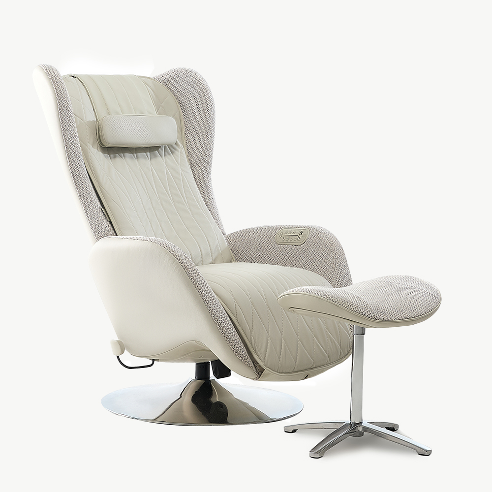 [알트레스트] AL002 마사지 리클라이너 안락 수면 안마의자/천연 소가죽 아이보리/AR-LSCCINBE