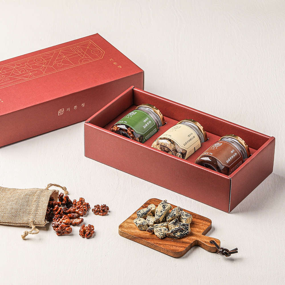 [백화점판매상품] 기뜬정 호두정과 3구 세트