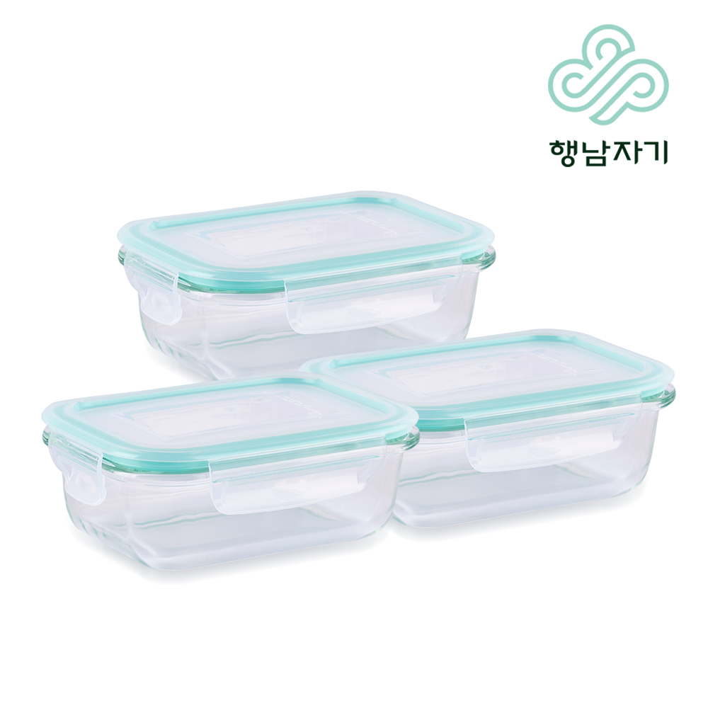 [행남자기] 글라스 밀폐용기 3종 HNLN-3P