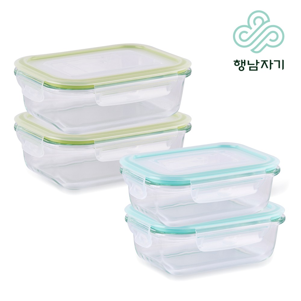 [행남자기] 글라스 밀폐용기 4종 HNLN-4P