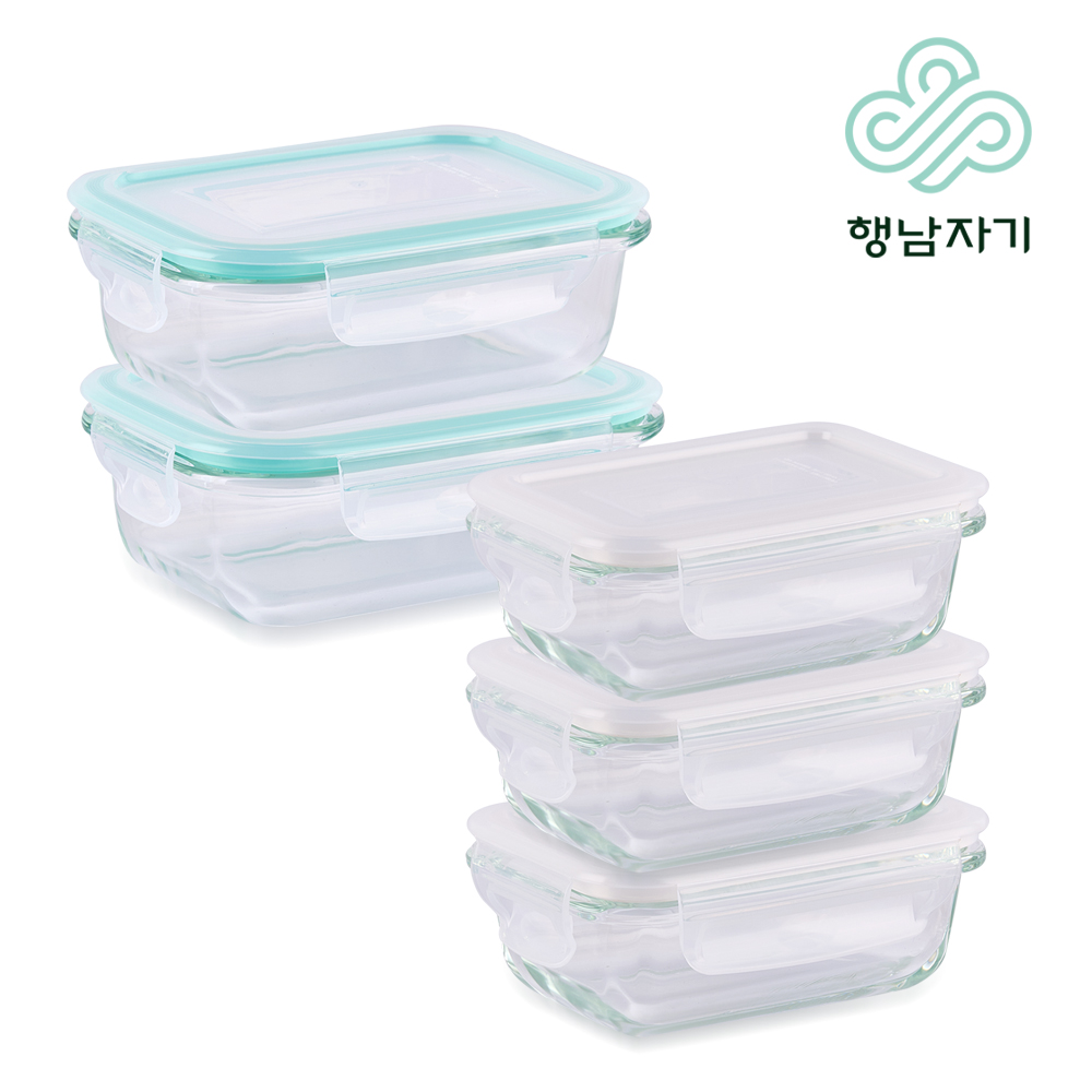 [행남자기] 글라스 밀폐용기 5종 HNLN-5P
