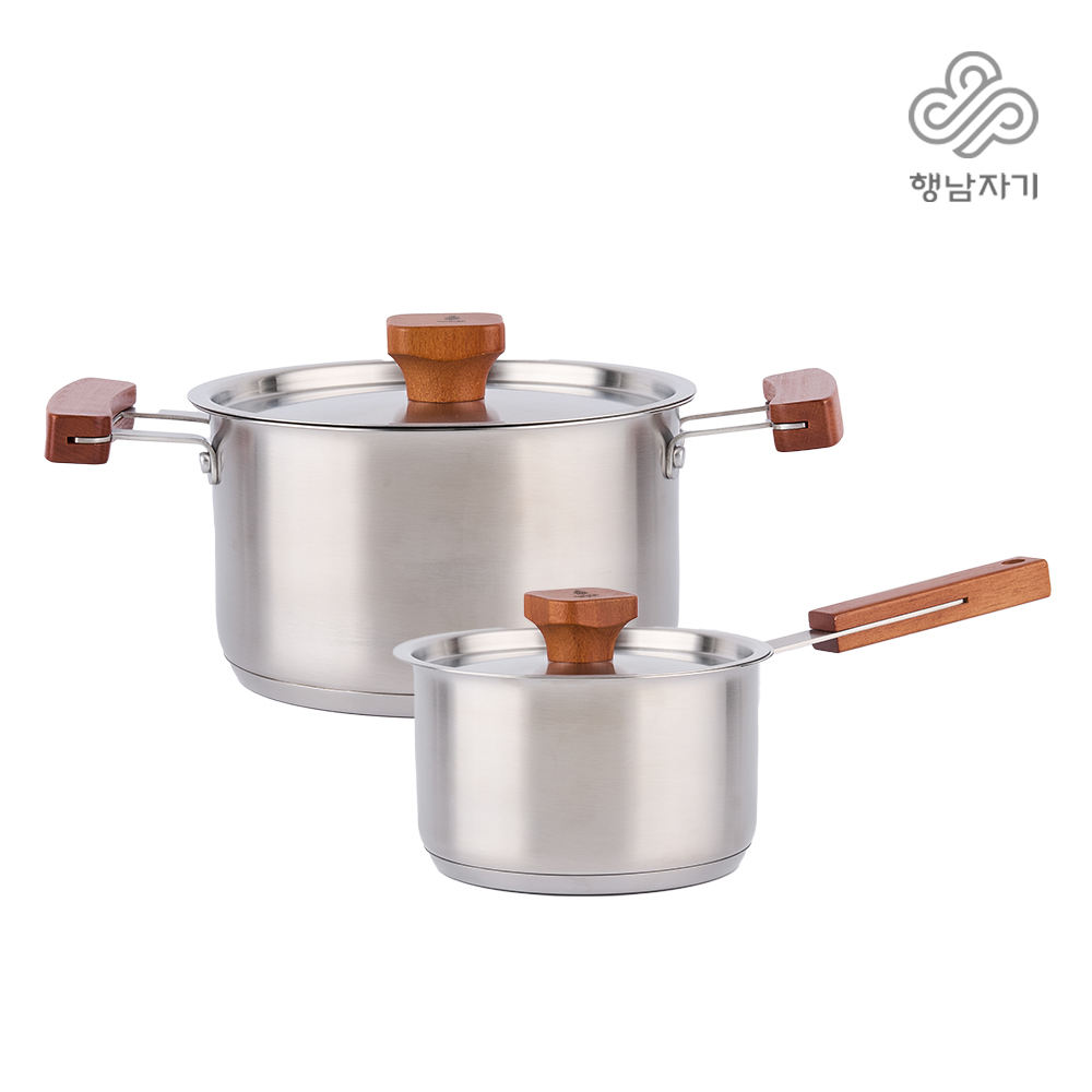 [행남자기] 헤리티지 프리미엄 스테인리스냄비 2종 (16편수+18양수) HNRW-P16+HNRW-P18