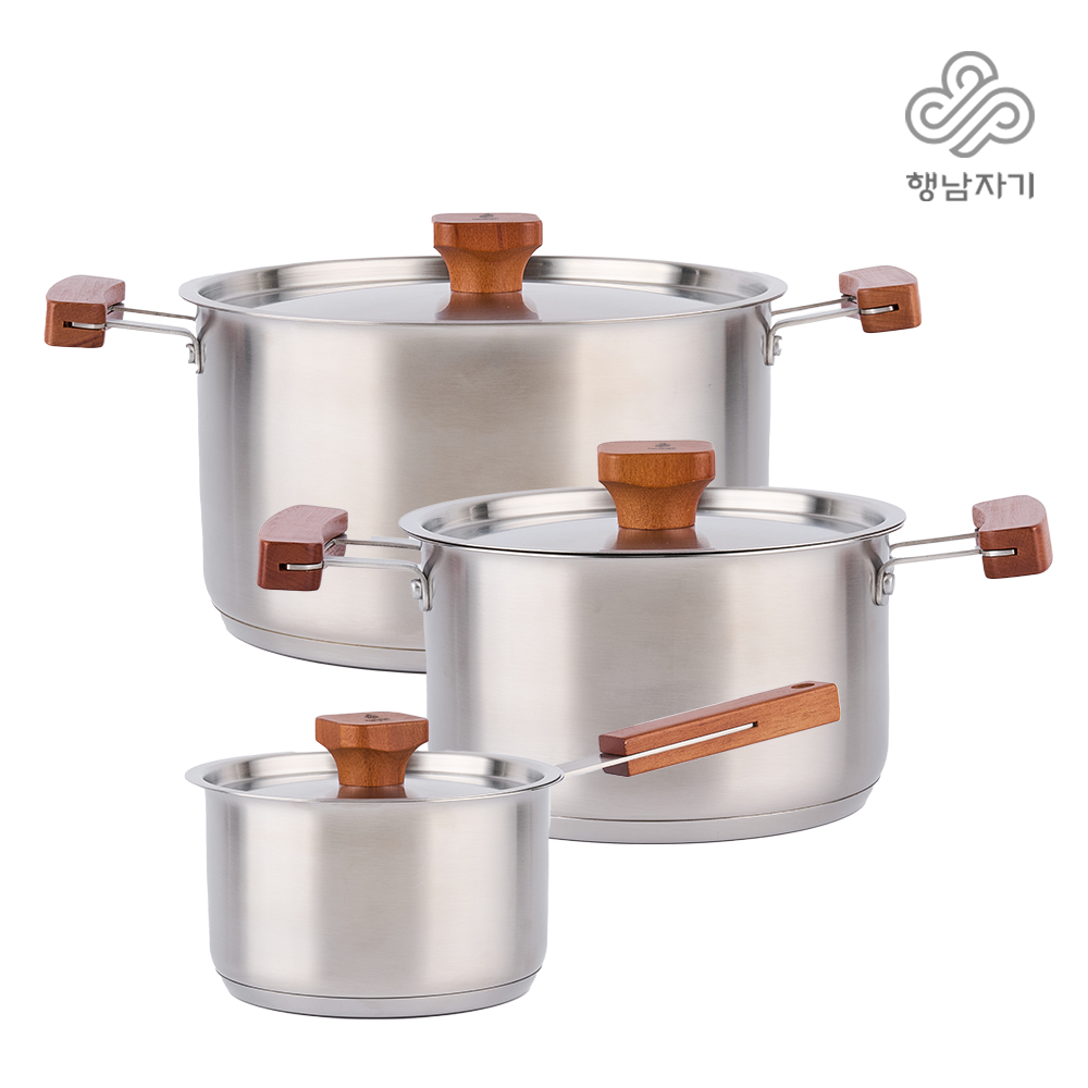 [행남자기] 헤리티지 프리미엄 스테인리스냄비 3종 (16편수+18양수+24양수) HNRW-P16+HNRW-P18+HNRW-P24