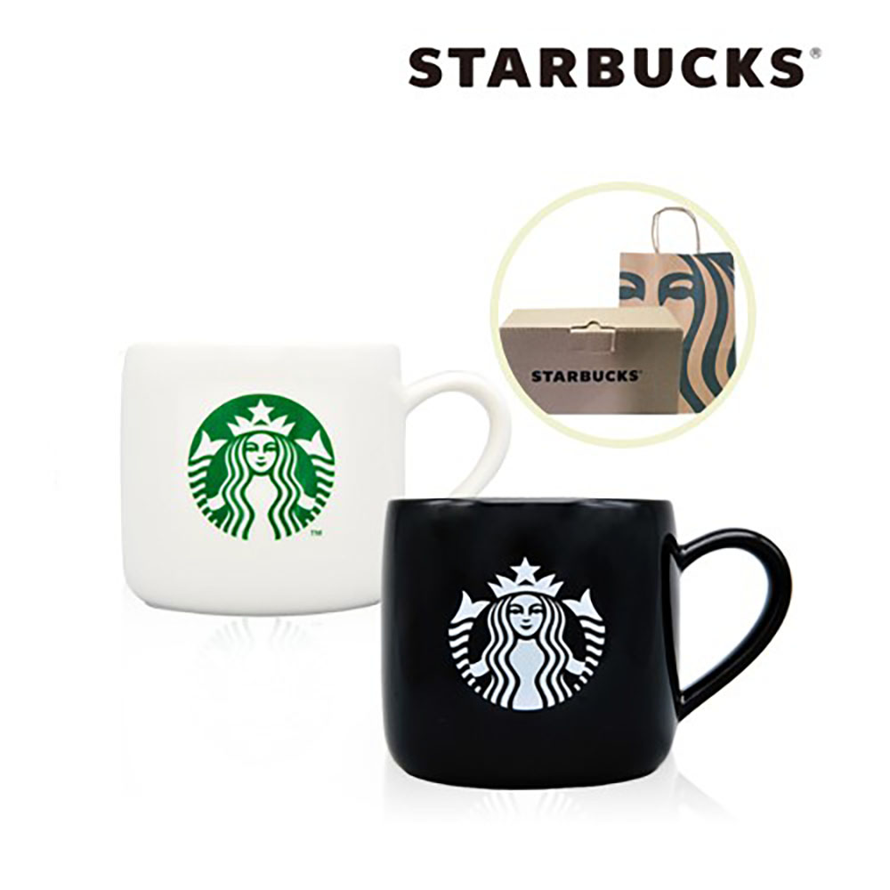 [스타벅스] 사이렌 머그 355ml 2개 세트 (블랙/그린) 쇼핑백포함