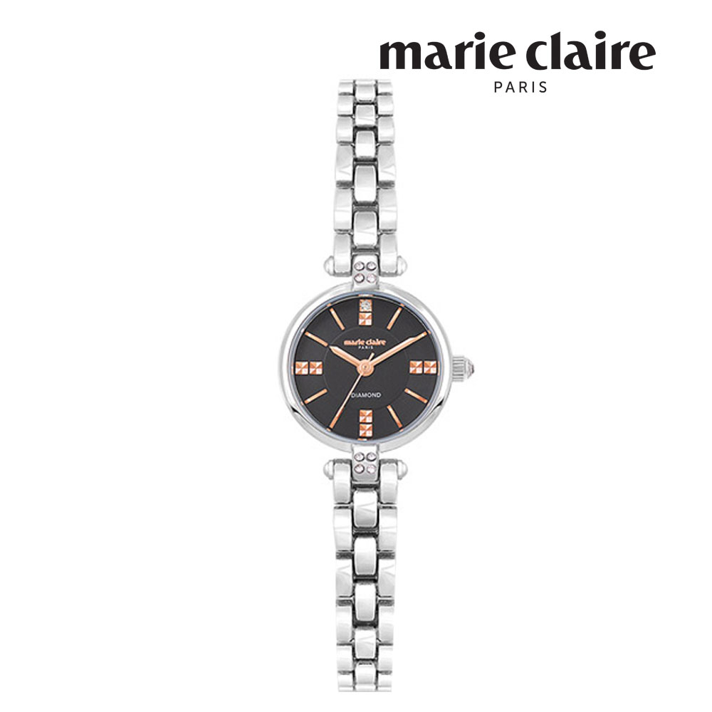 [마리끌레르] 손목시계 여성용 다이아몬드라인 MC190703 BK
