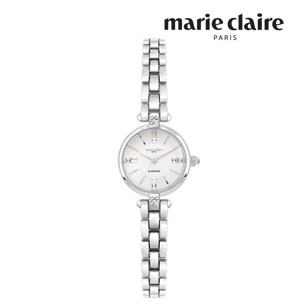 [마리끌레르] 손목시계 여성용 다이아몬드라인 MC190703 WH
