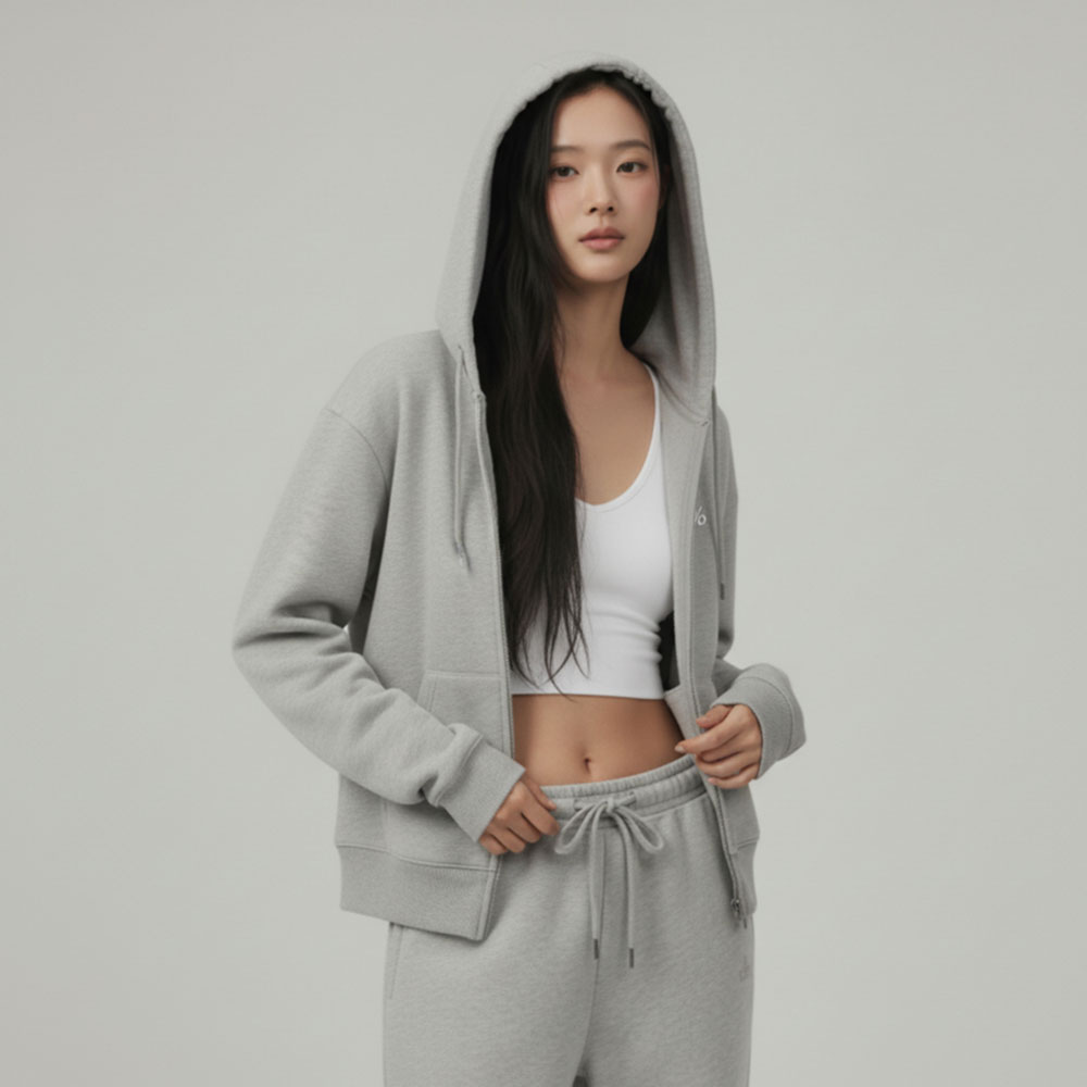 알로 후드 맨투맨 풀오버 블랙/그레이