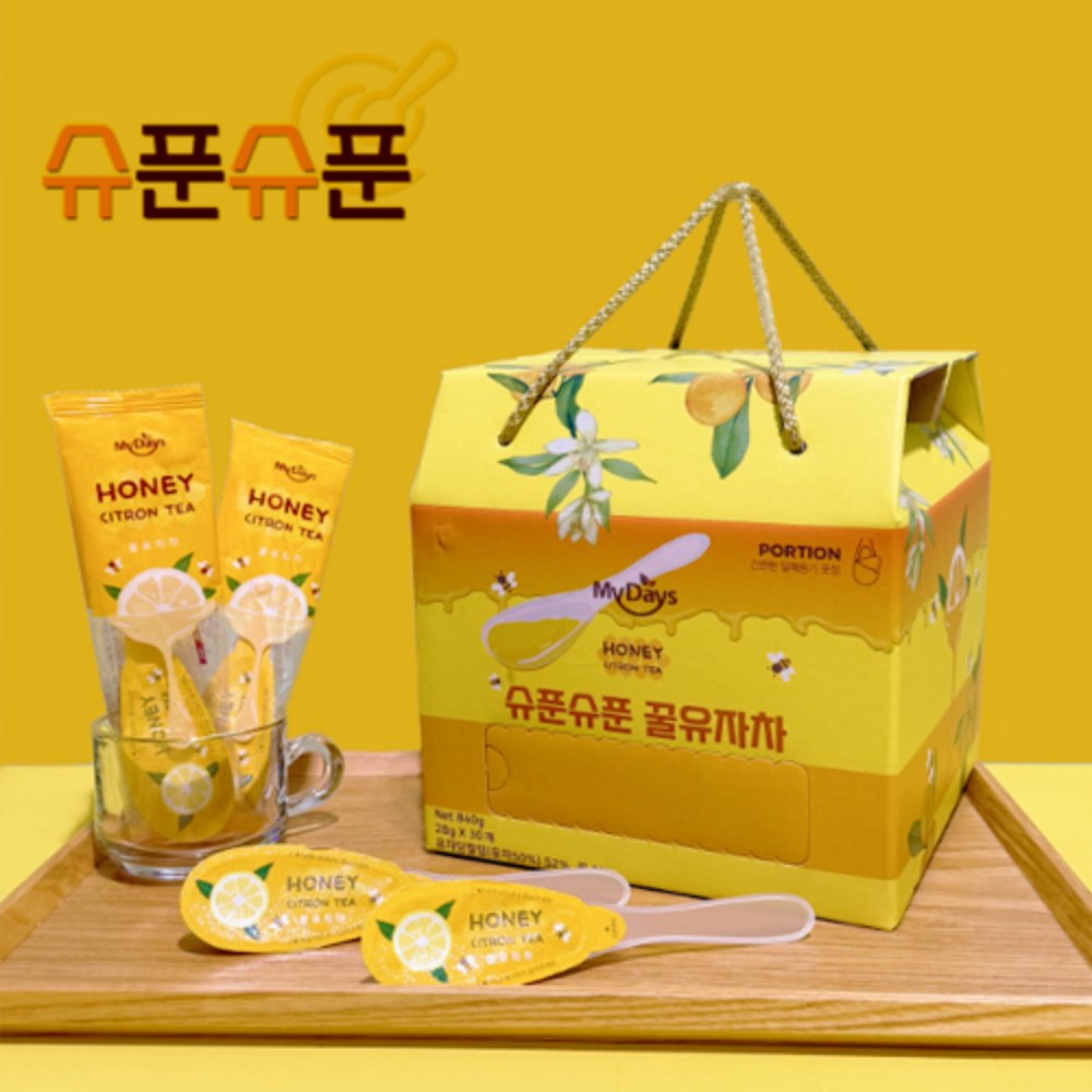 [슈푼슈푼] 꿀유자차 스푼 28g x30개입 선물세트