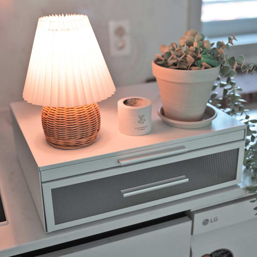 더홈스 아크릴 철제 2단 슬라이드 수납함