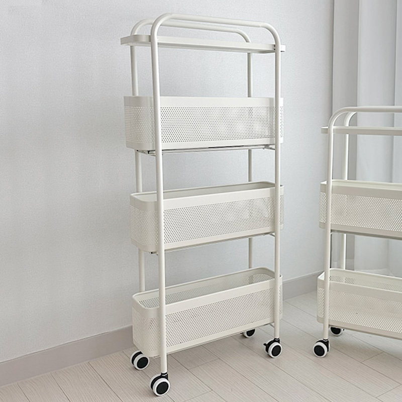 더홈스 이동식 틈새 선반 트롤리 4단