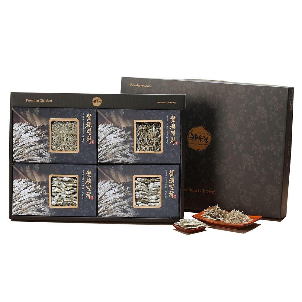 [해울림] 프리미엄 멸치세트 명품 1호/세멸(볶음용멸치) 430g / 소멸(볶음용멸치) 370g / 중멸(조림용멸치) 320g / 대멸(국물용멸치) 300g