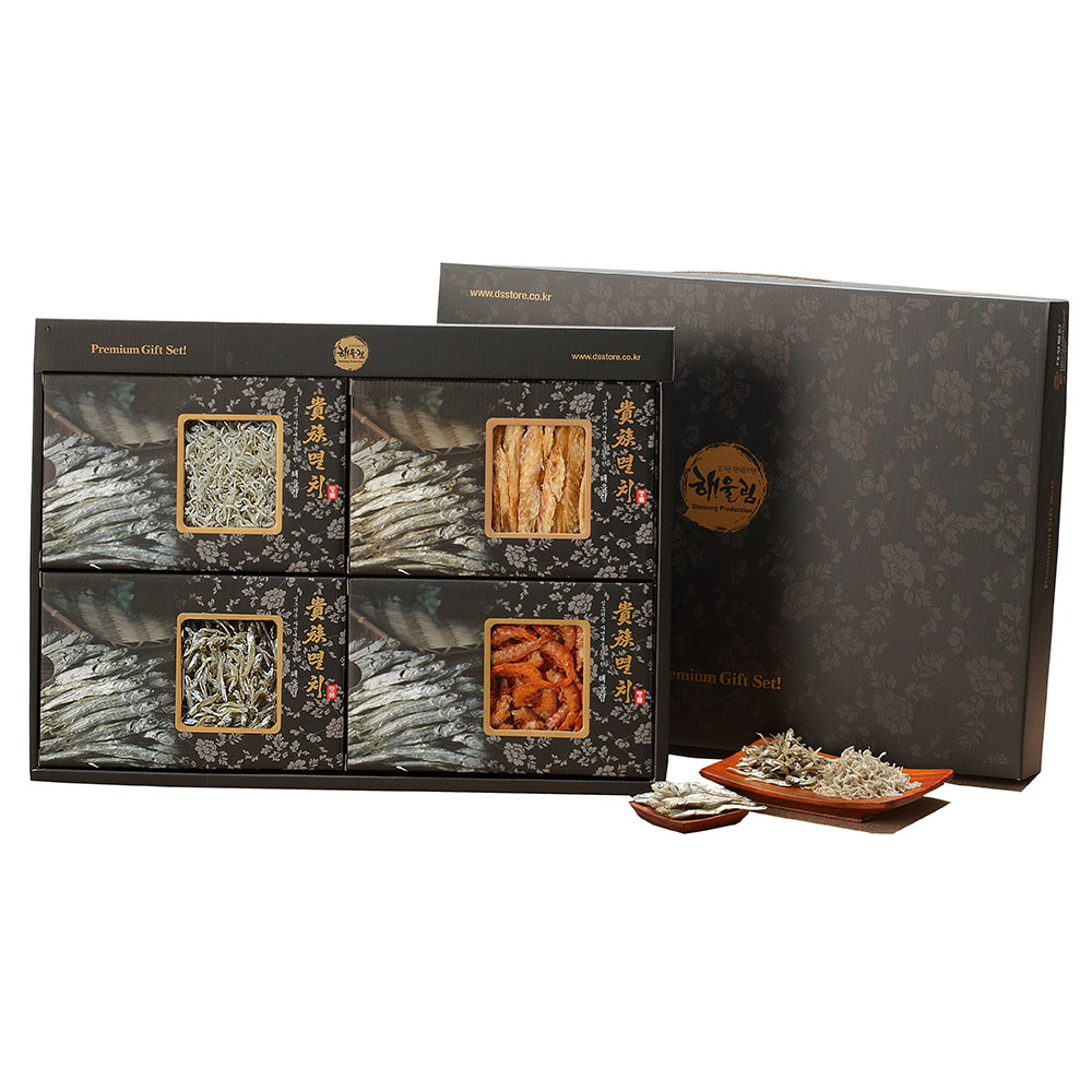 [해울림] 프리미엄 멸치세트 명품 3호/세멸(볶음용멸치) 430g / 소멸(볶음용멸치) 370g / 꽃새우 200g / 황태채 180g