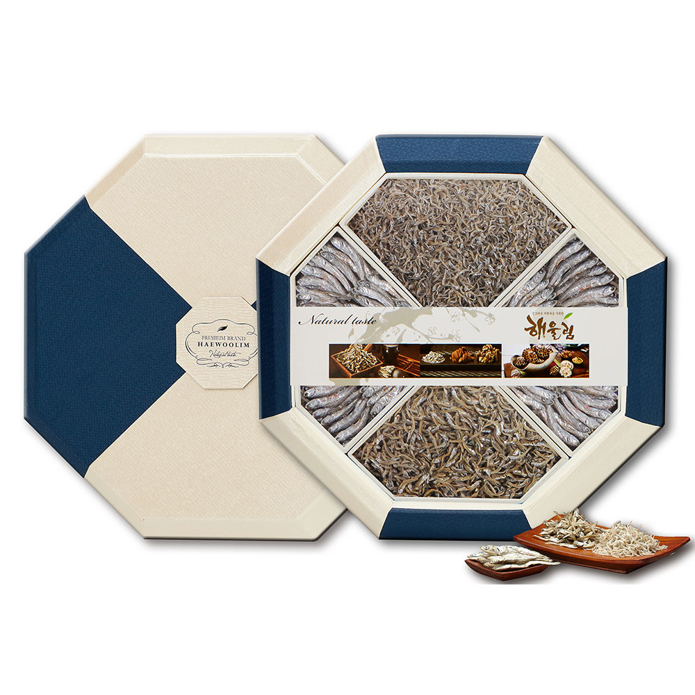 [해울림] 귀족 은멸치 팔각한지함 2호/세멸(볶음용멸치) 190g / 소멸(볶음용멸치) 180g / 귀족 은멸치 220g x 2ea
