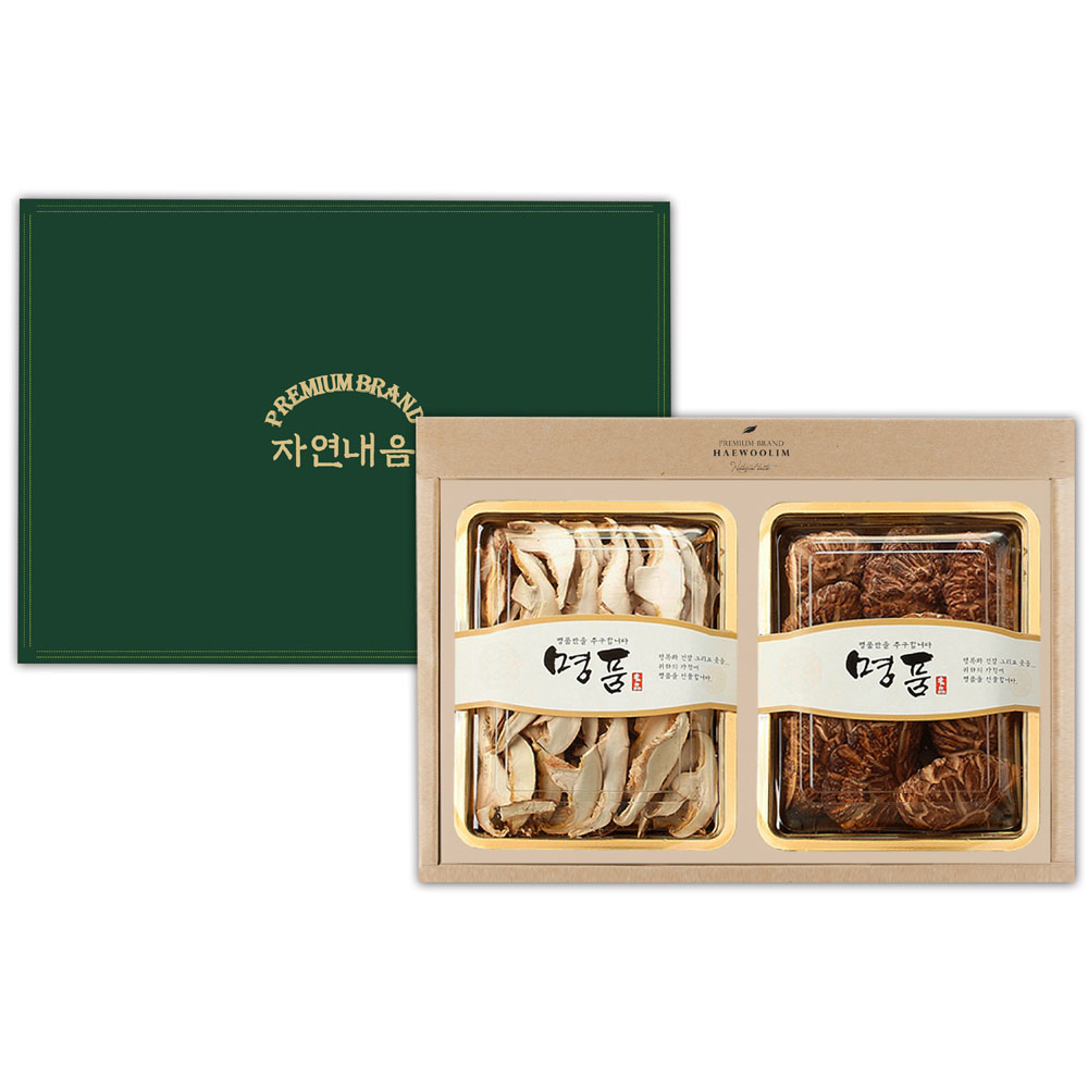 [해울림] 행복한 버섯 선물세트 1호/표고슬라이스 35g / 화고 40g