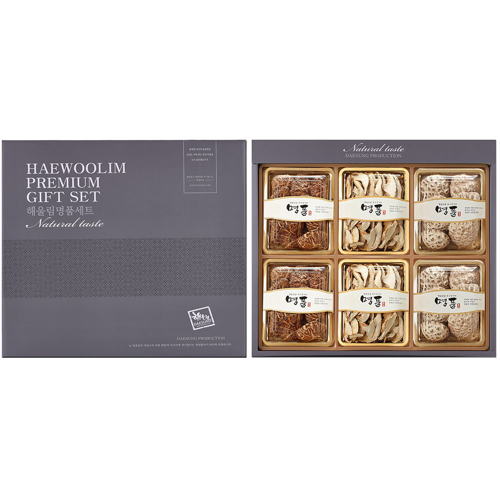 [해울림] 특별한 버섯 선물세트 6호/화고 40g x 2ea / 표고슬라이스 35g x 2ea / 백화고 50g x 2ea