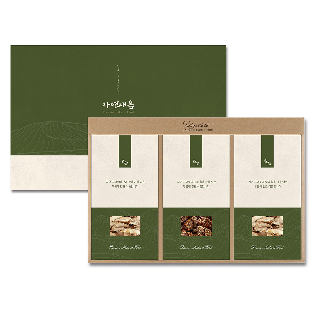 [해울림] 산향 버섯 선물세트 2호/표고슬라이스 70g x 2ea / 화고 90g