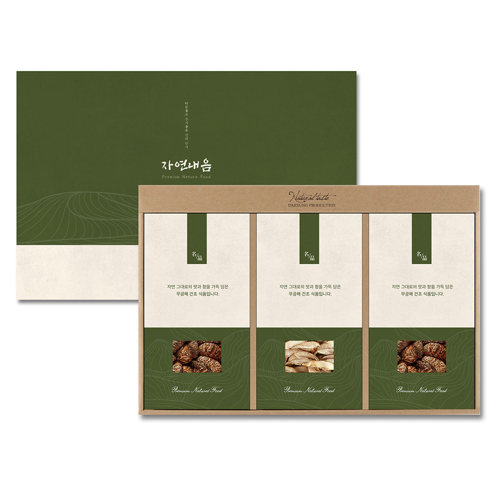 [해울림] 산향 버섯 선물세트 3호/표고슬라이스 70g / 화고 90g x 2ea