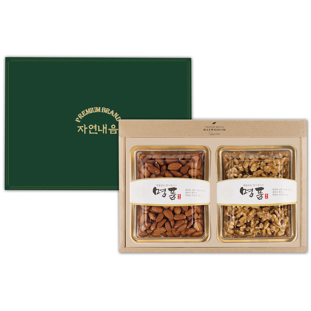 [해울림] 행복한 견과 선물세트 1호/아몬드 300g / 호두 200g