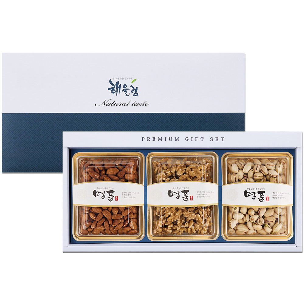 [해울림] 행복한 견과 선물세트 4호/아몬드 300g / 호두 200g / 피스타치오 230g
