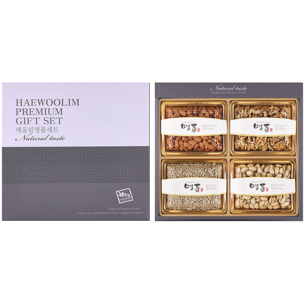 [해울림] 특별한 견과 선물세트 2호/아몬드 300g / 호두 200g / 해바라기씨 300g / 피스타치오 230g