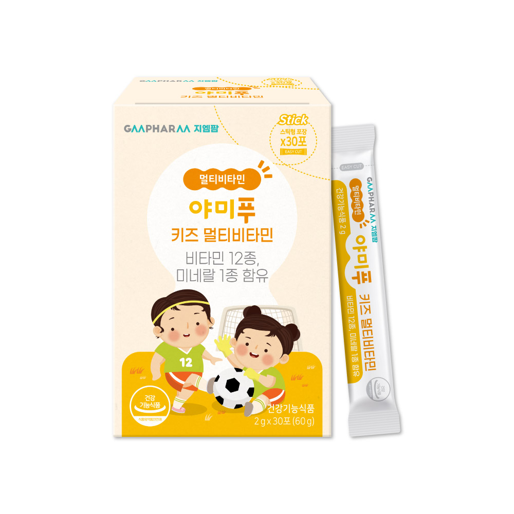 [지엠팜] 지엠팜 야미푸 키즈 멀티비타민 30포 어린이 종합 영양제