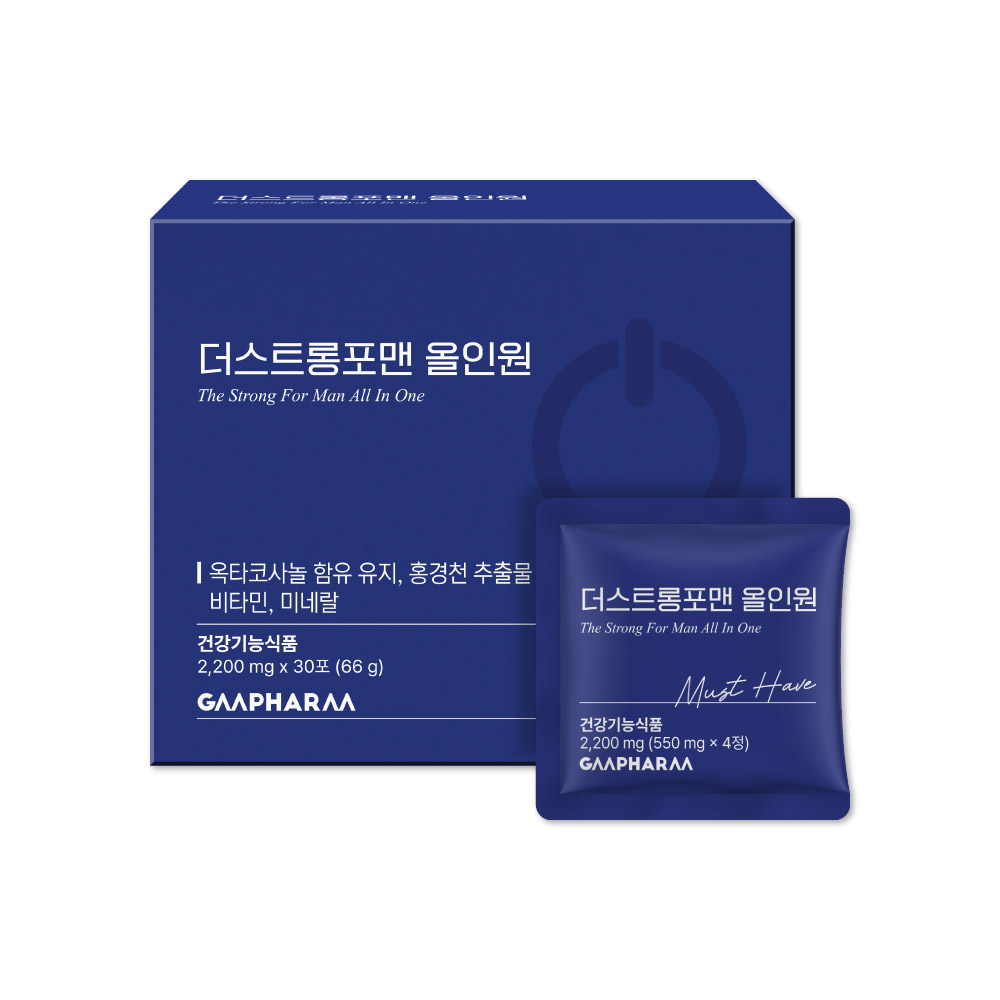 [지엠팜] 더스트롱포맨 올인원 옥타코사놀 스트레스 피로개선 남자영양제 2,200mg 30포