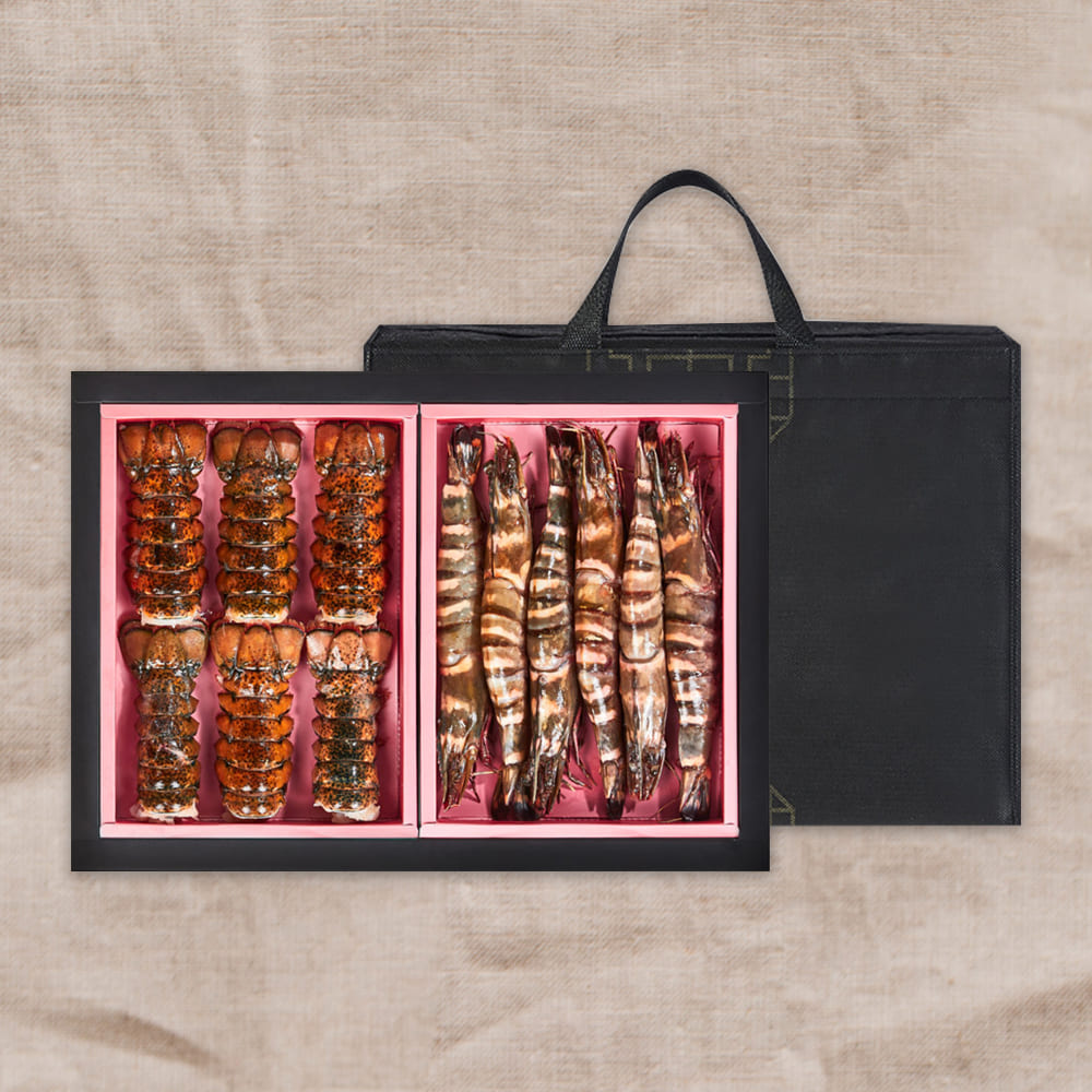 [기품맛담] 랍스터테일/킹타이거새우 혼합 선물세트 1.6kg