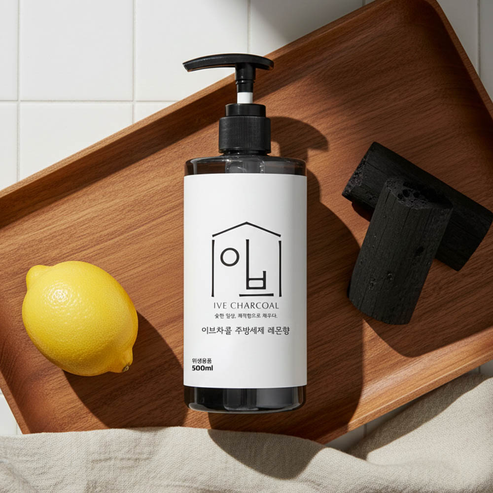 이브차콜 1종 친환경 천연 숯 주방세제 레몬향500ml, 1개