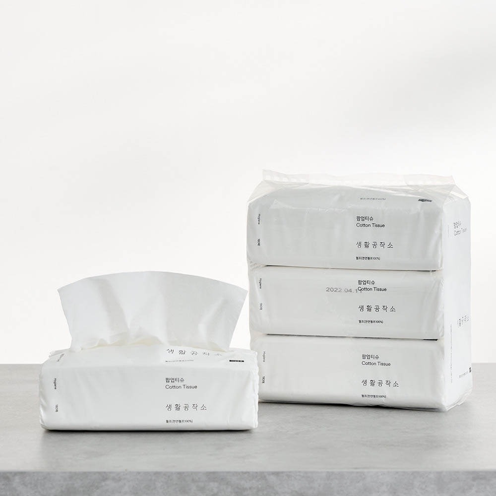 [생활공작소] 뽑아쓰는 팝업티슈 180매 3팩(N) X 4개