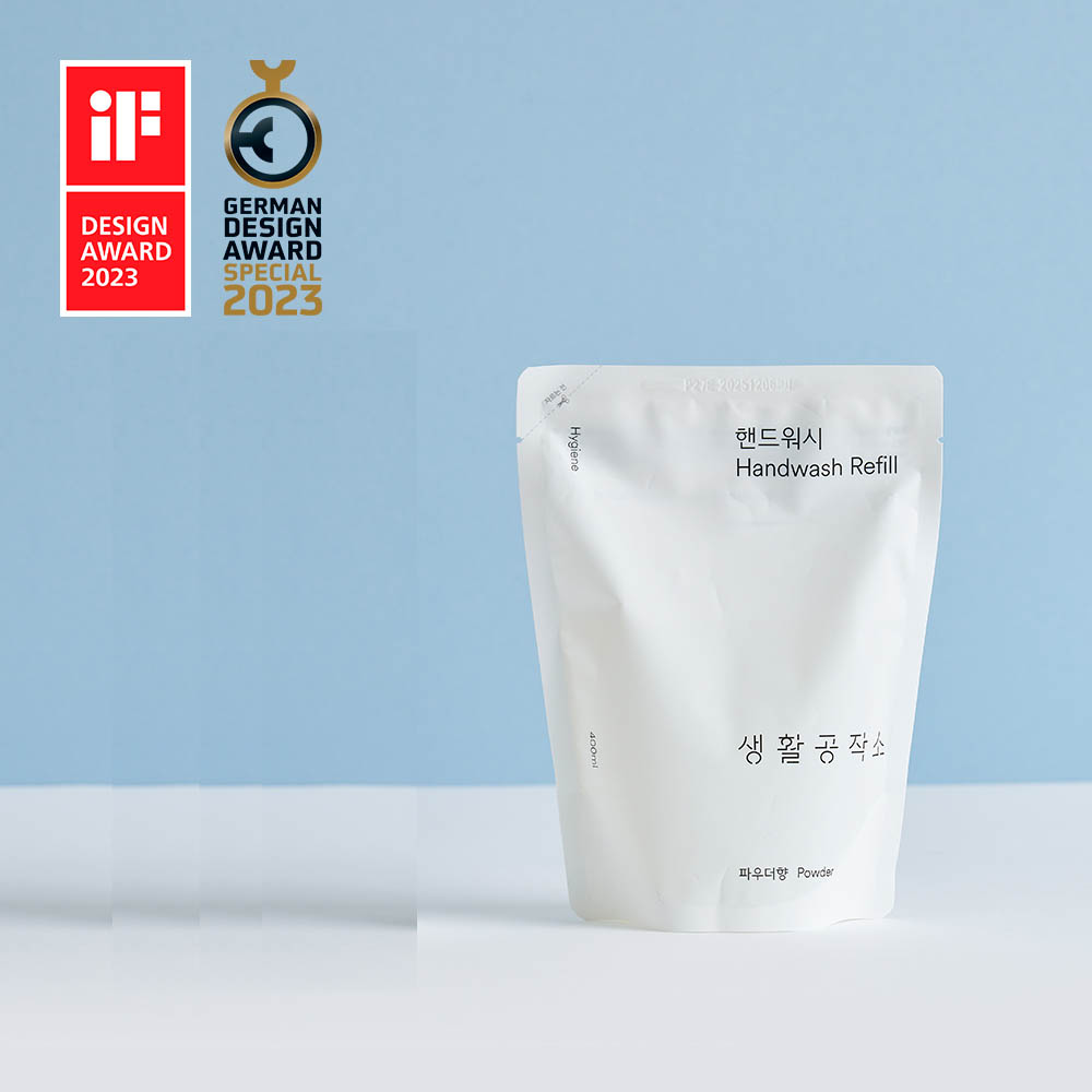 [생활공작소] 핸드워시 리필 400ML 파우더향 X 2개