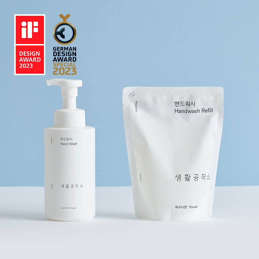 [생활공작소 ] 핸드워시 용기 500ML 2개 + 리필 400ML 2개 택1