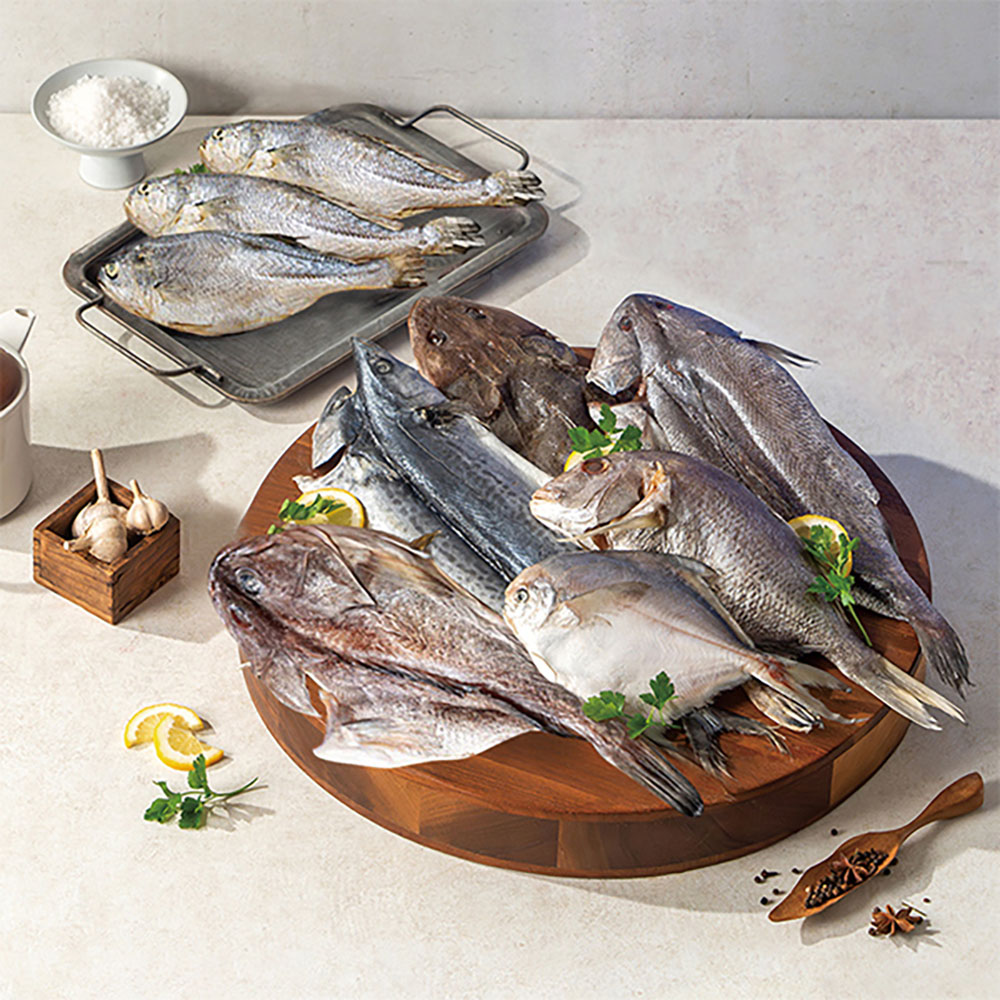 [골드샤인] 반건조 말린생선구이 명품 선물 9미세트 (민어1+능성어1+부서조기3+참돔1+양태1+병어1미+삼치1)