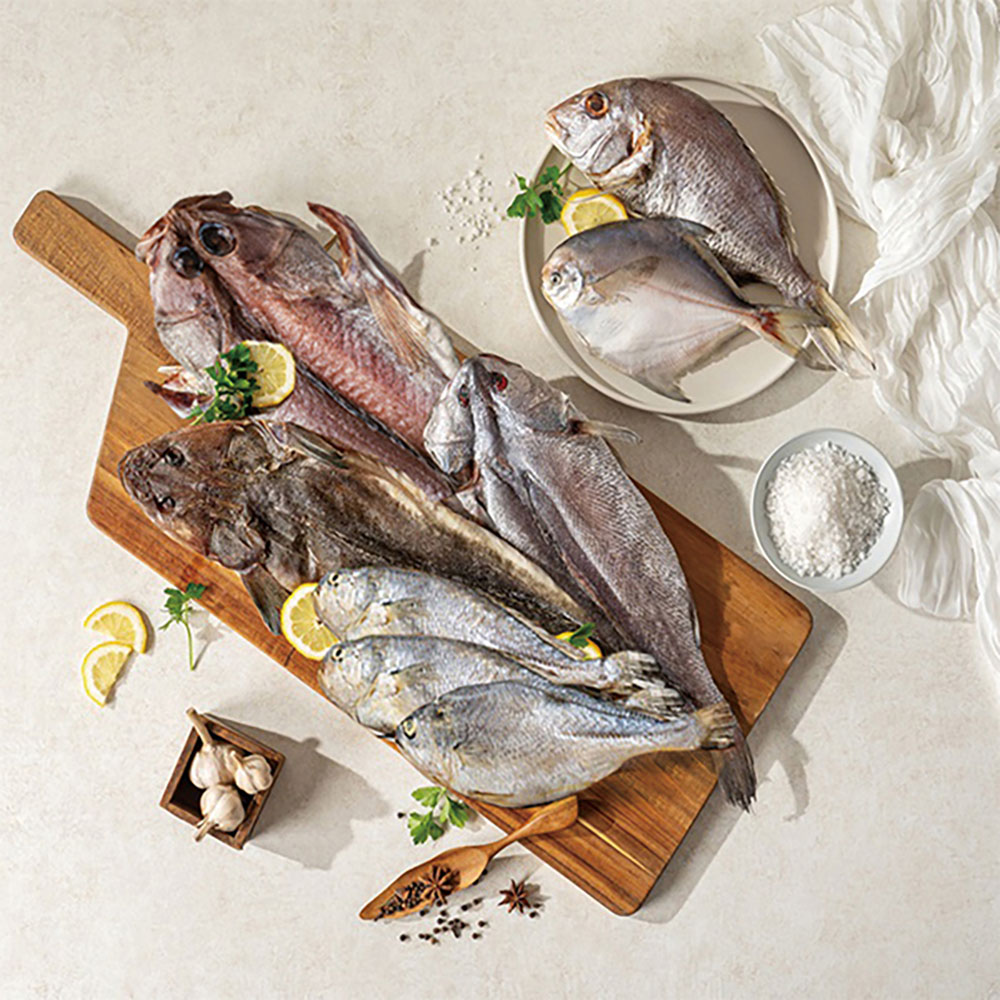 [골드샤인] 반건조 말린생선구이 명품 실속 선물 8미세트 (민어1+능성어1+부서조기3+참돔1+양태1+병어1미)