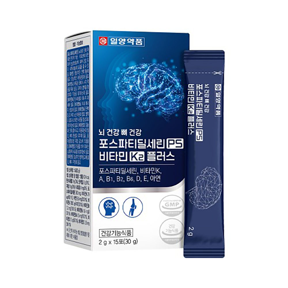 [일양약품] 뇌건강 뼈건강 포스파티딜세린 PS 비타민 K2 플러스 (2g x 15포)