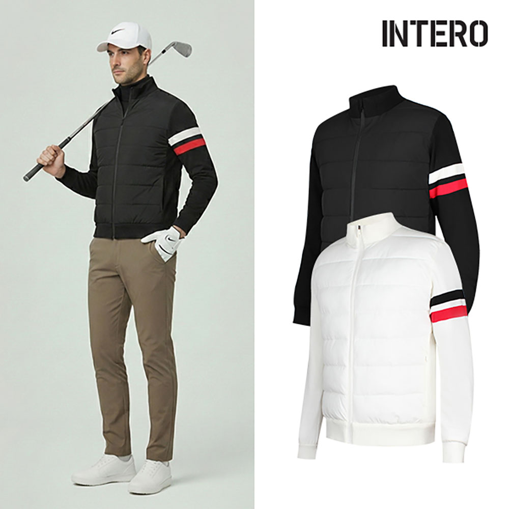 인테로 골프웨어 남성 겨울 방풍안감 니트 패딩 자켓 _ IWGFP
