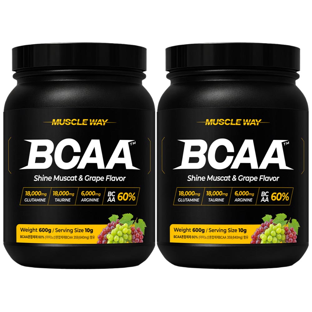 머슬웨이 BCAA 아미노산 보충제 포도맛 600g 2개