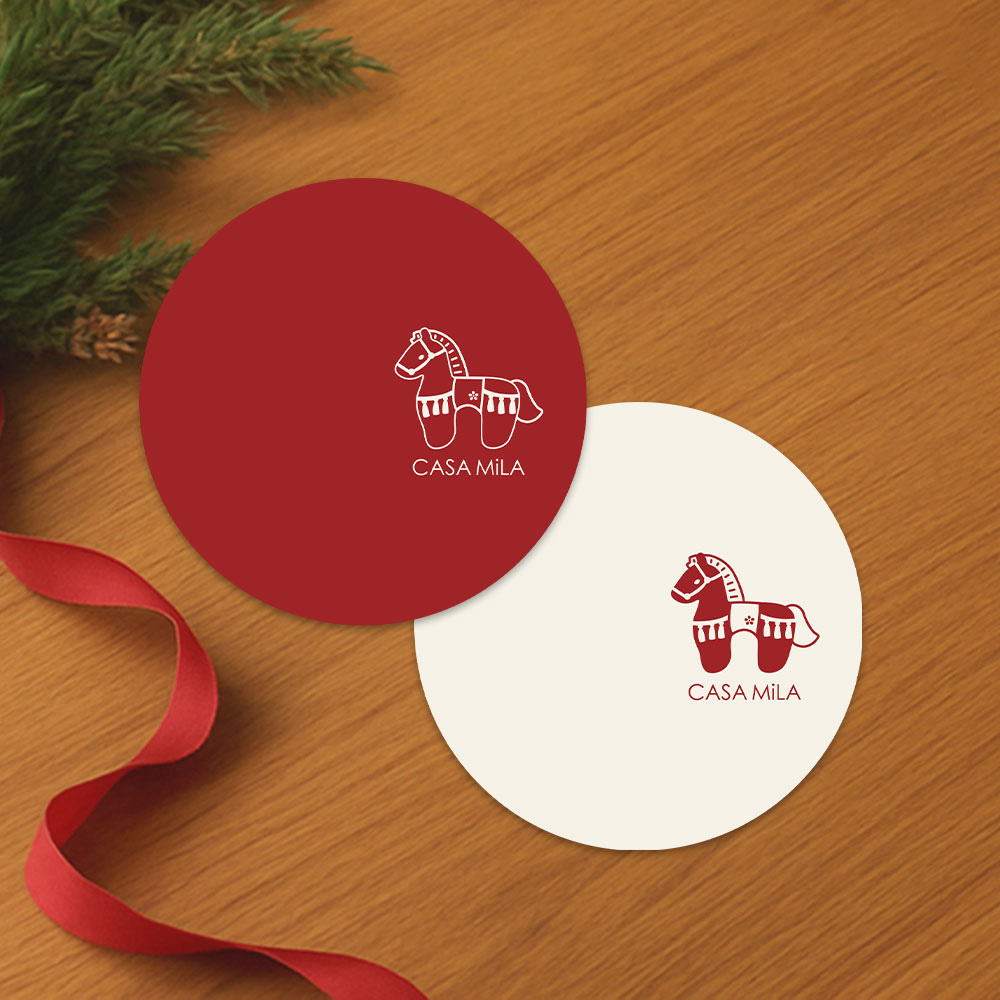 까사밀라 붉은말 원형 인덕션 매트 소