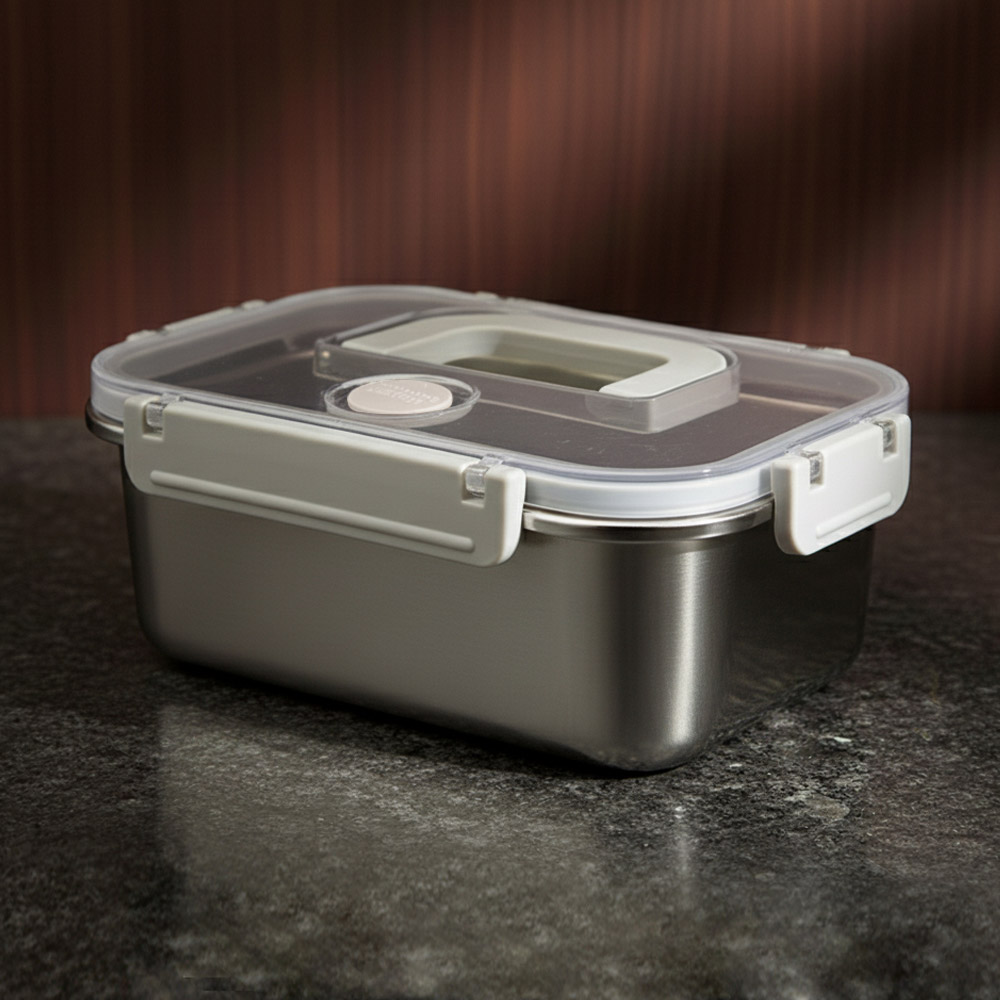 [쿠비녹스] 스텐팩 직사각 저장용기 (핸들타입) 1.6L CO-52-06