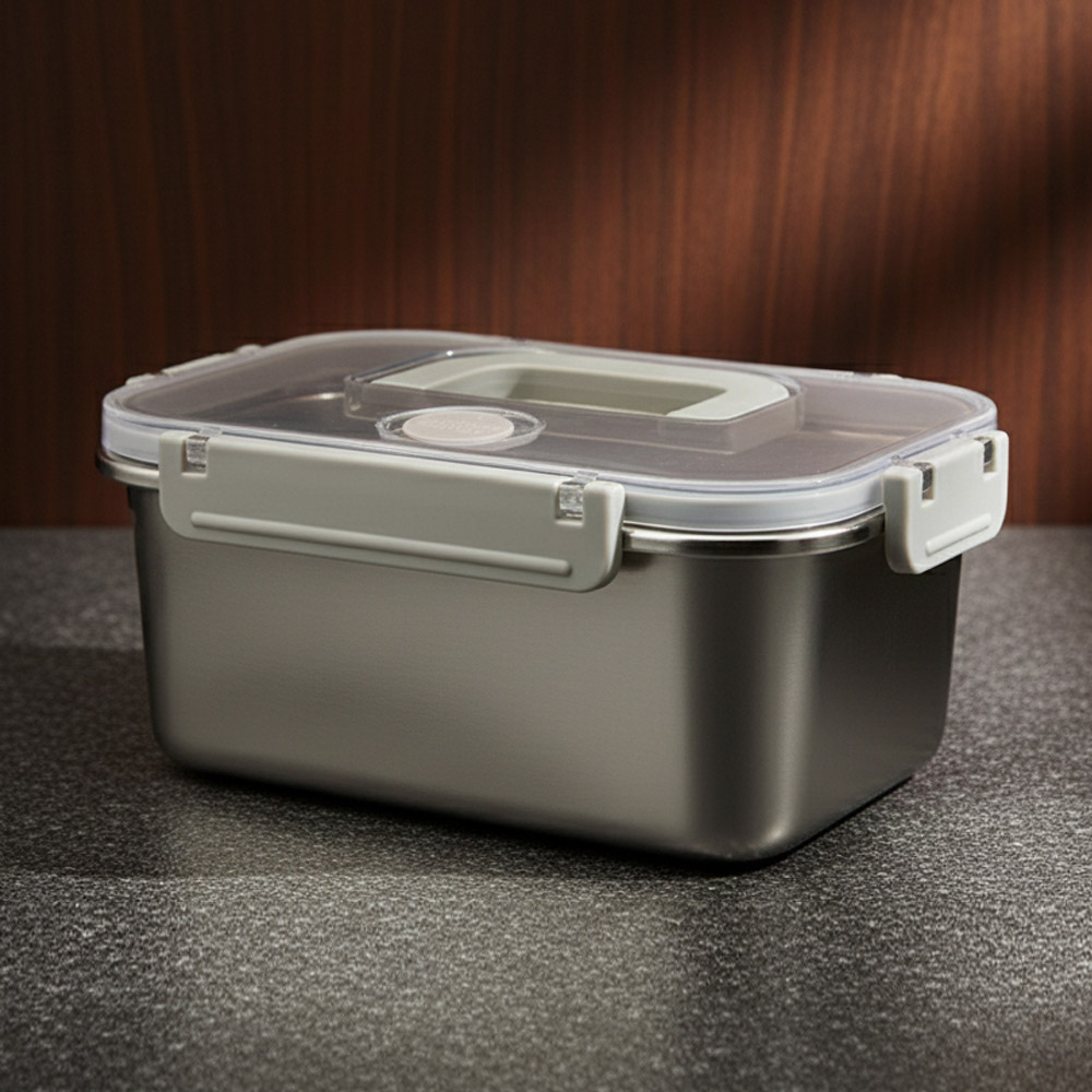 [쿠비녹스] 스텐팩 직사각 저장용기 (핸들타입) 2L CO-52-07