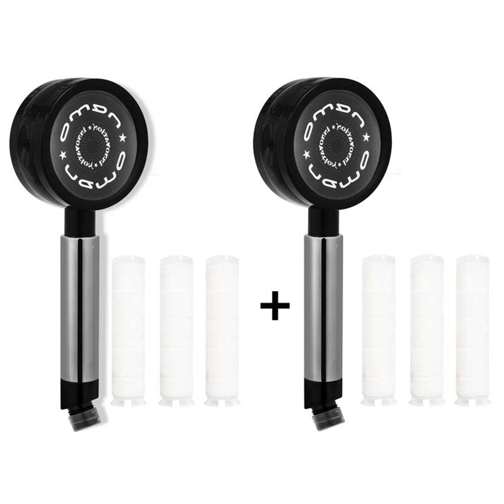 [니모] 이노베이션샤워기 1+1 블랙 [샤워기2개+세드먼트필터6개]