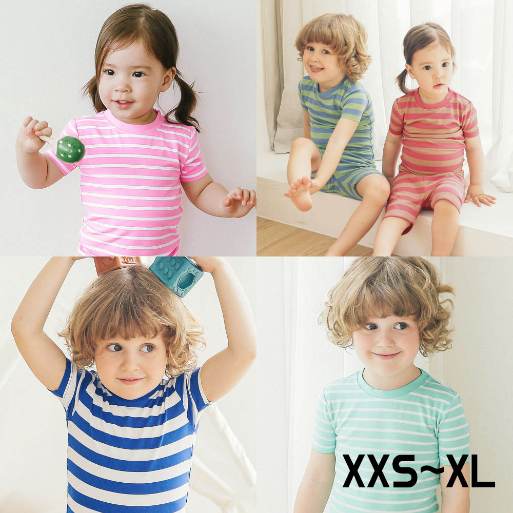 [배냇베이비] 반팔 스트라이프 실내복