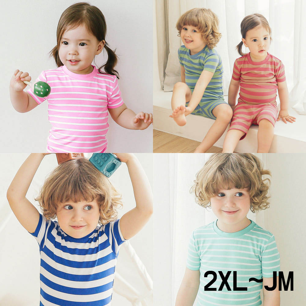 [배냇베이비] 반팔 스트라이프 실내복 아동