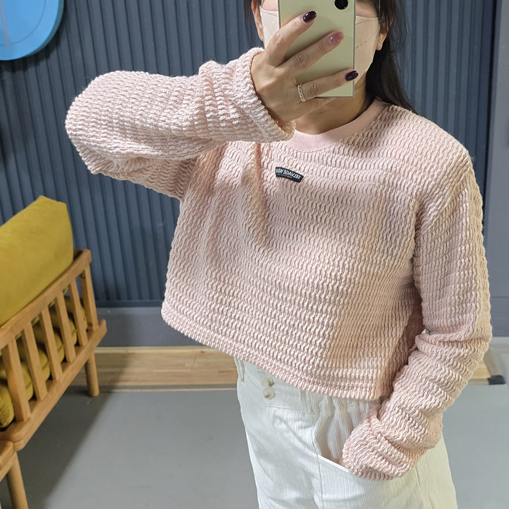 더룩 크롭 니트티