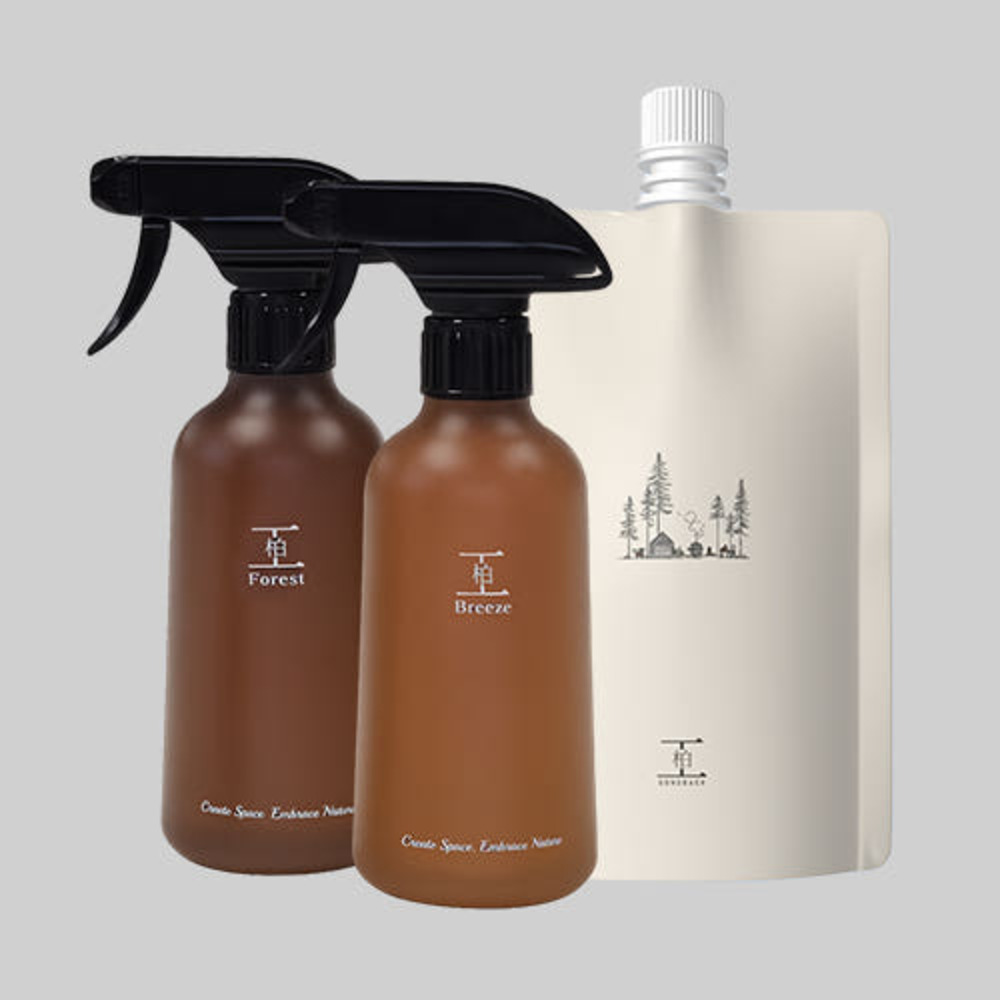 장인의 편백나무 피톤치드 편백수 360ml *2 + 스프레이 공병