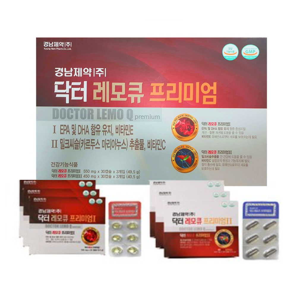 경남제약 닥터레모큐 프리미엄 (오메가3+밀크씨슬) 쇼핑백 포함