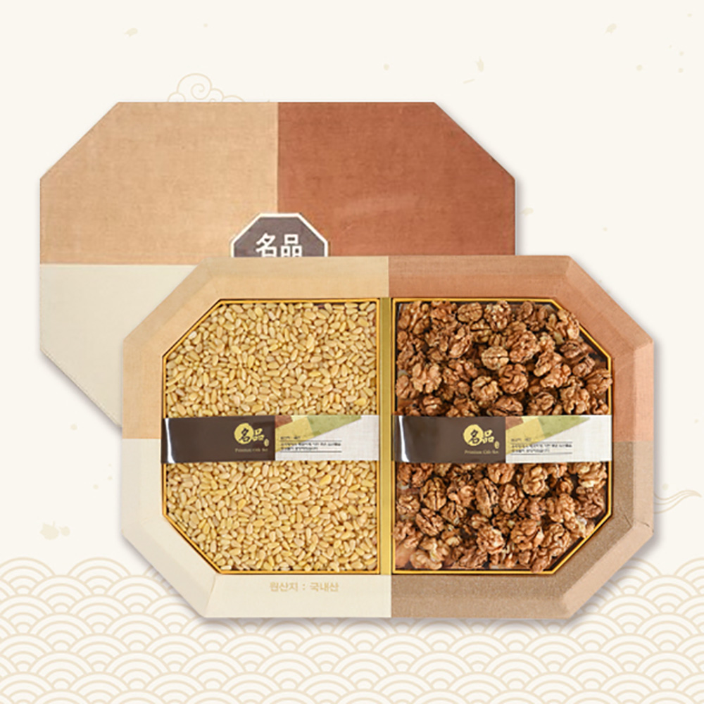 [브라이트데이] 팔각 국내산 견과 선물세트(통호두430g + 백잣350g) 26s_ie_06
