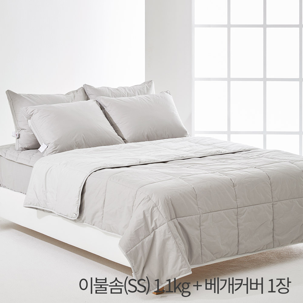 (홈쇼핑히트상품) [라뽐므] 사계절용 투월런 40수 100% 호주산 천연양모 이불솜(SS) 1.1kg + 베개커버 1장