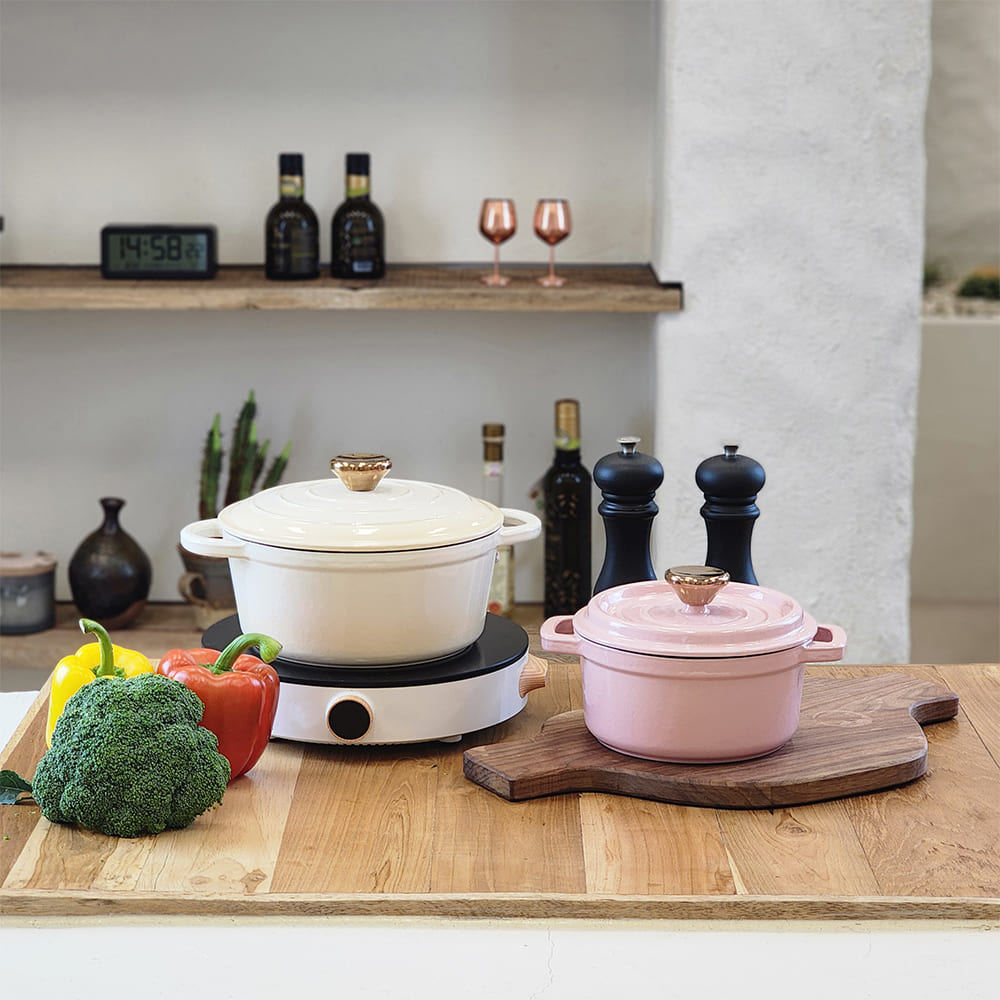 아비스 라르떼 IH 펄(Pearl) 무쇠주물냄비 2종 18+22cm(냄비)